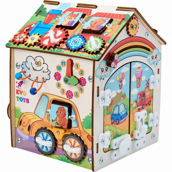 Бизиборд домик развивающий Лапки мини 20х25 см